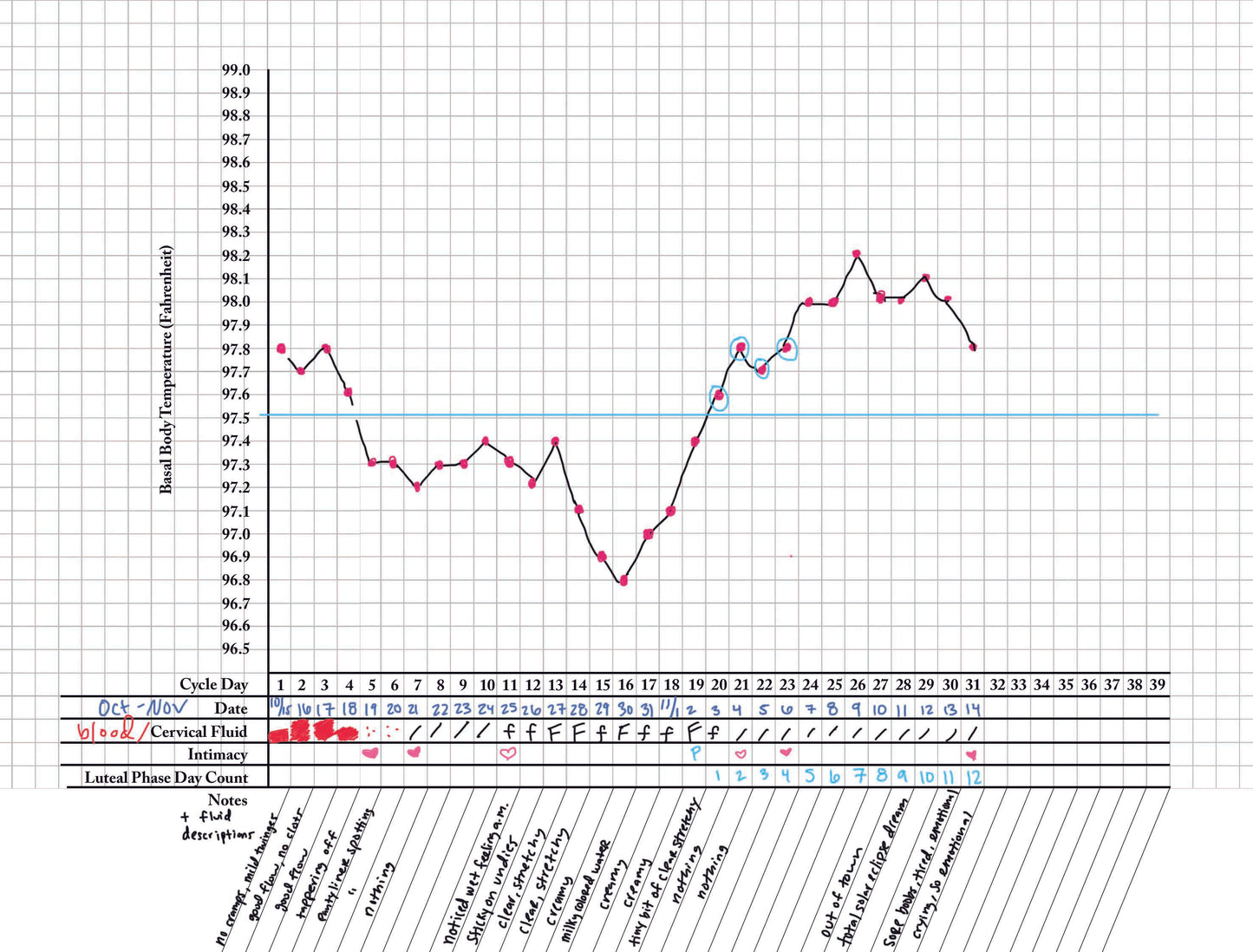 Menstrual Calendar Journal: Go with the Flow